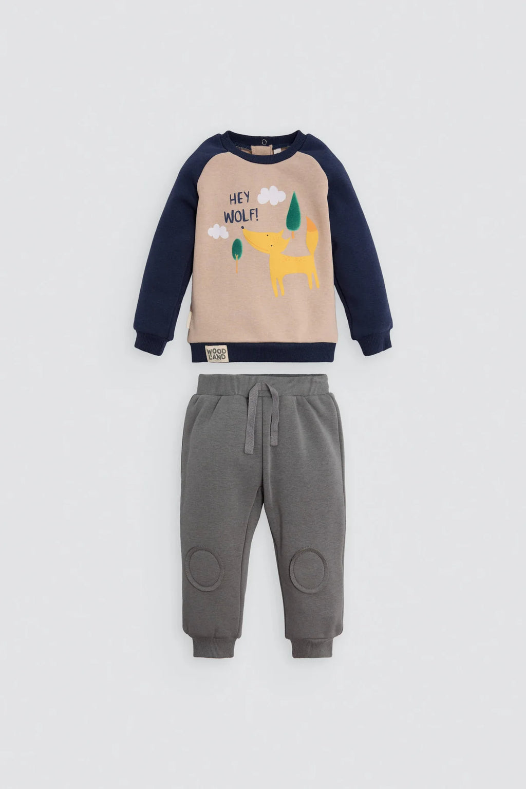 Conjunto de chándal bebé Hey Wolf multicolor con sudadera y pantalón jogger