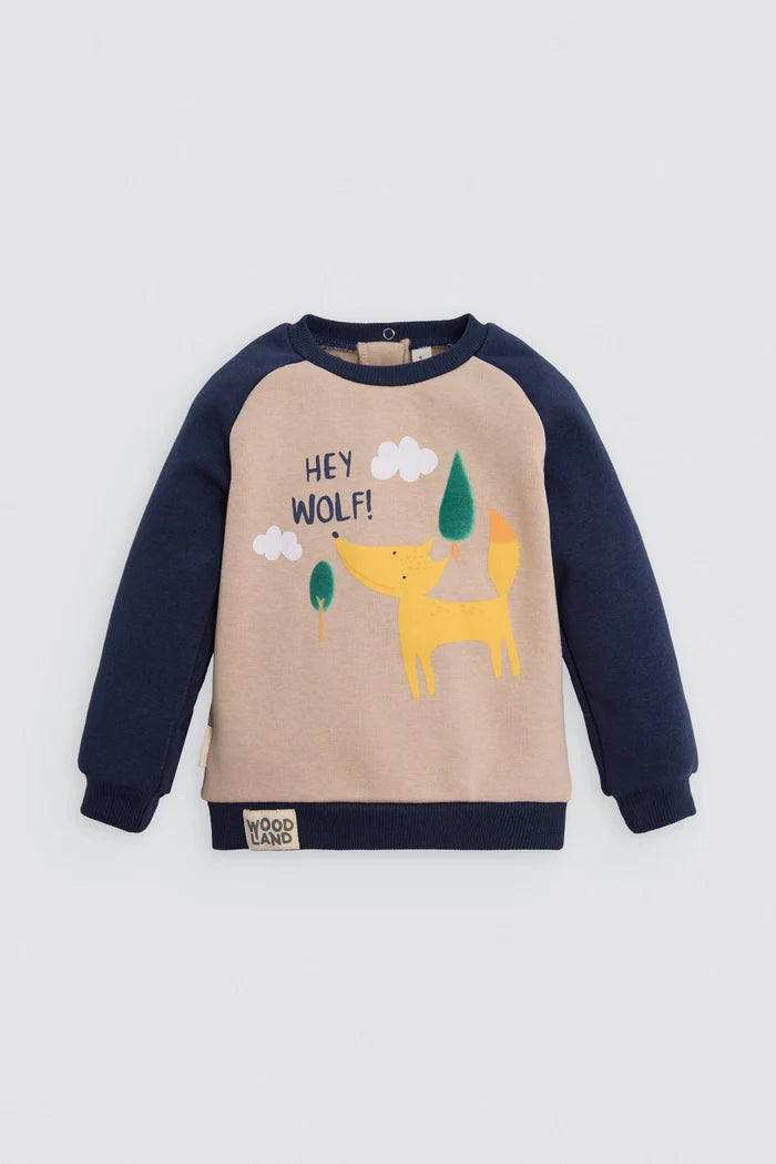 Conjunto de chándal bebé Hey Wolf multicolor con sudadera y pantalón jogger
