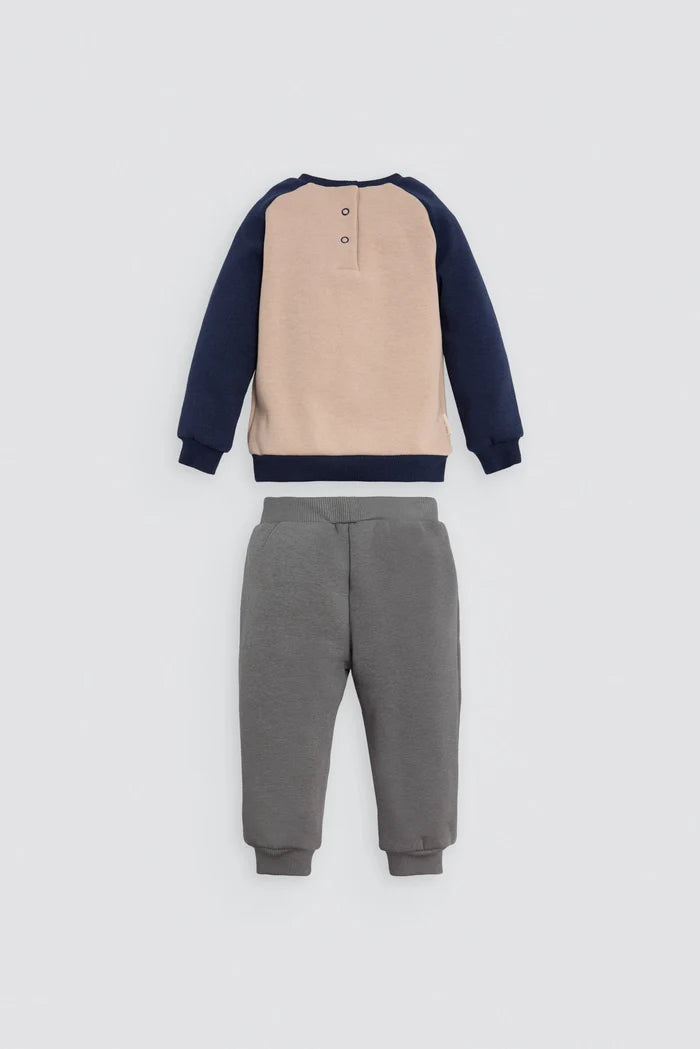 Conjunto de chándal bebé Hey Wolf multicolor con sudadera y pantalón jogger