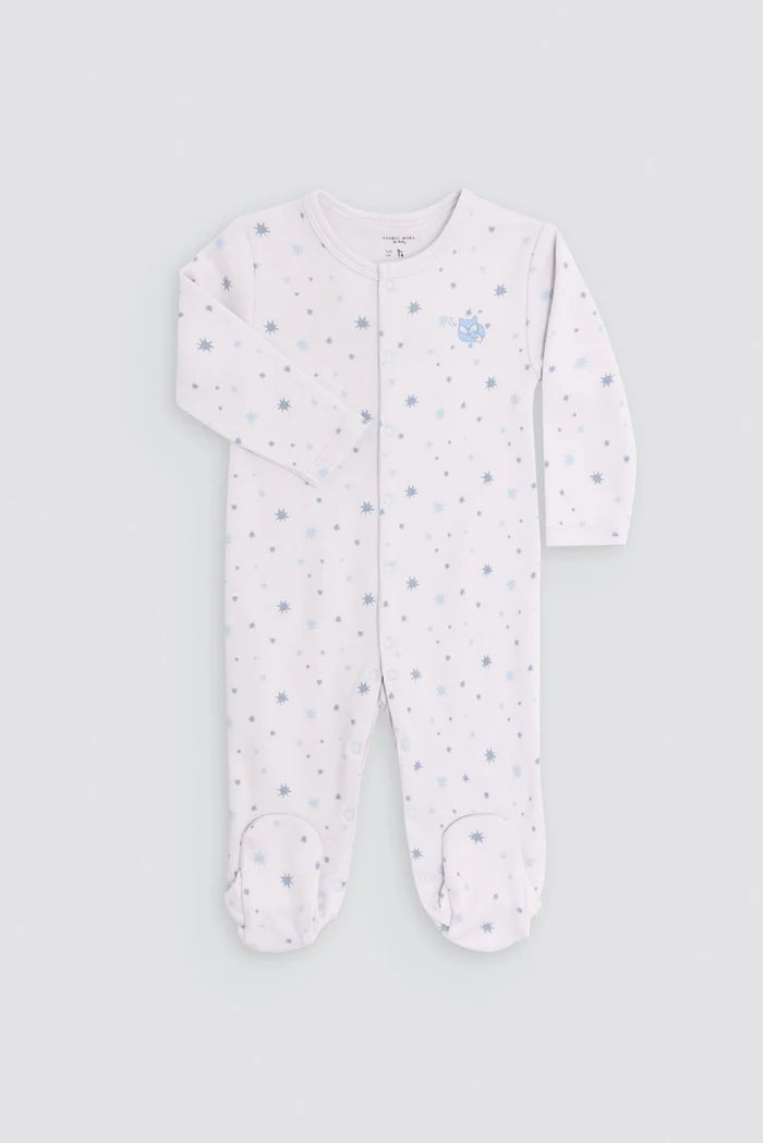 Pelele bebé afelpado blanco con estrellas