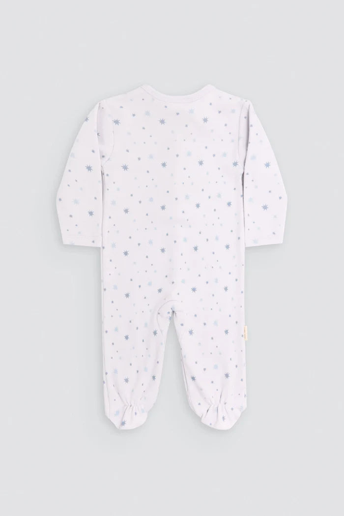 Pelele bebé afelpado blanco con estrellas