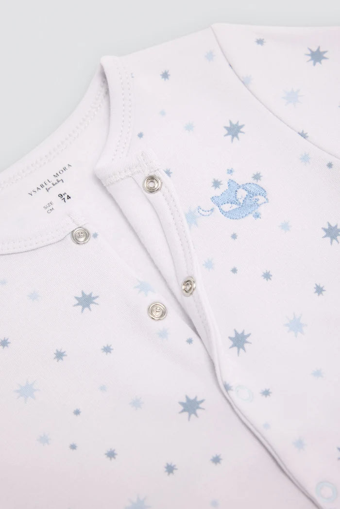 Pelele bebé afelpado blanco con estrellas