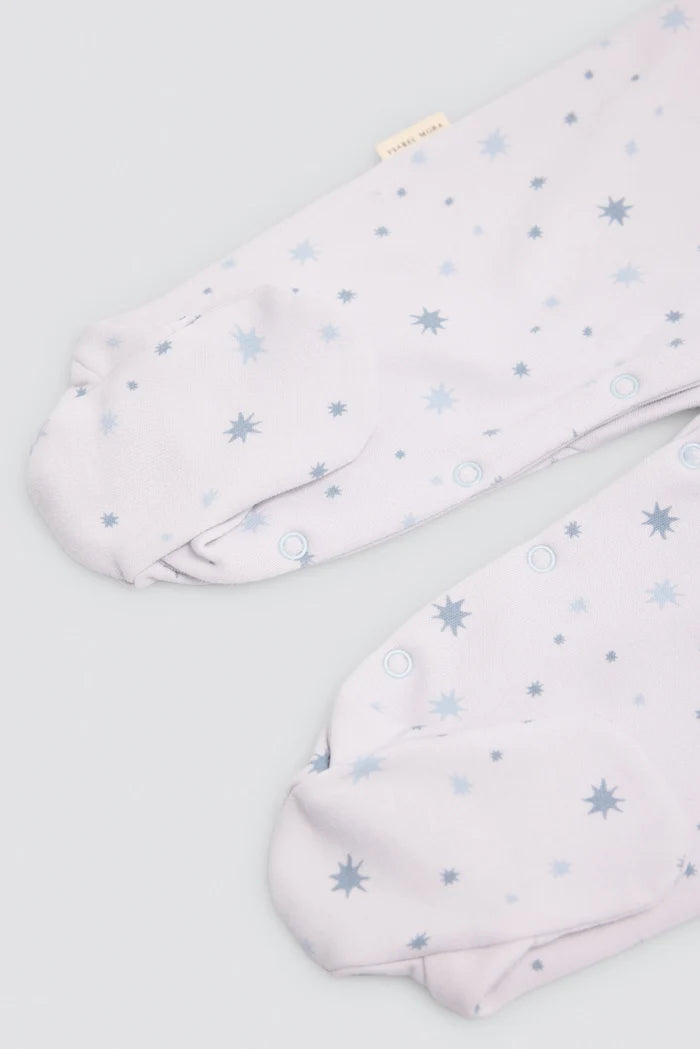 Pelele bebé afelpado blanco con estrellas