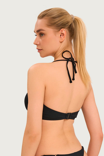 BIKINI AL CUELLO BRAGA TANGA BASIC BLACK