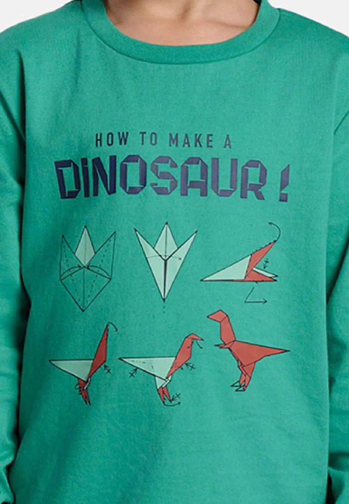 Pijama largo de niño dinosaurio 100% algodón multicolor