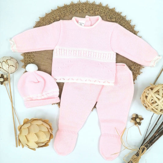 CONJUNTO 3 PIEZAS LANA CON LACITO