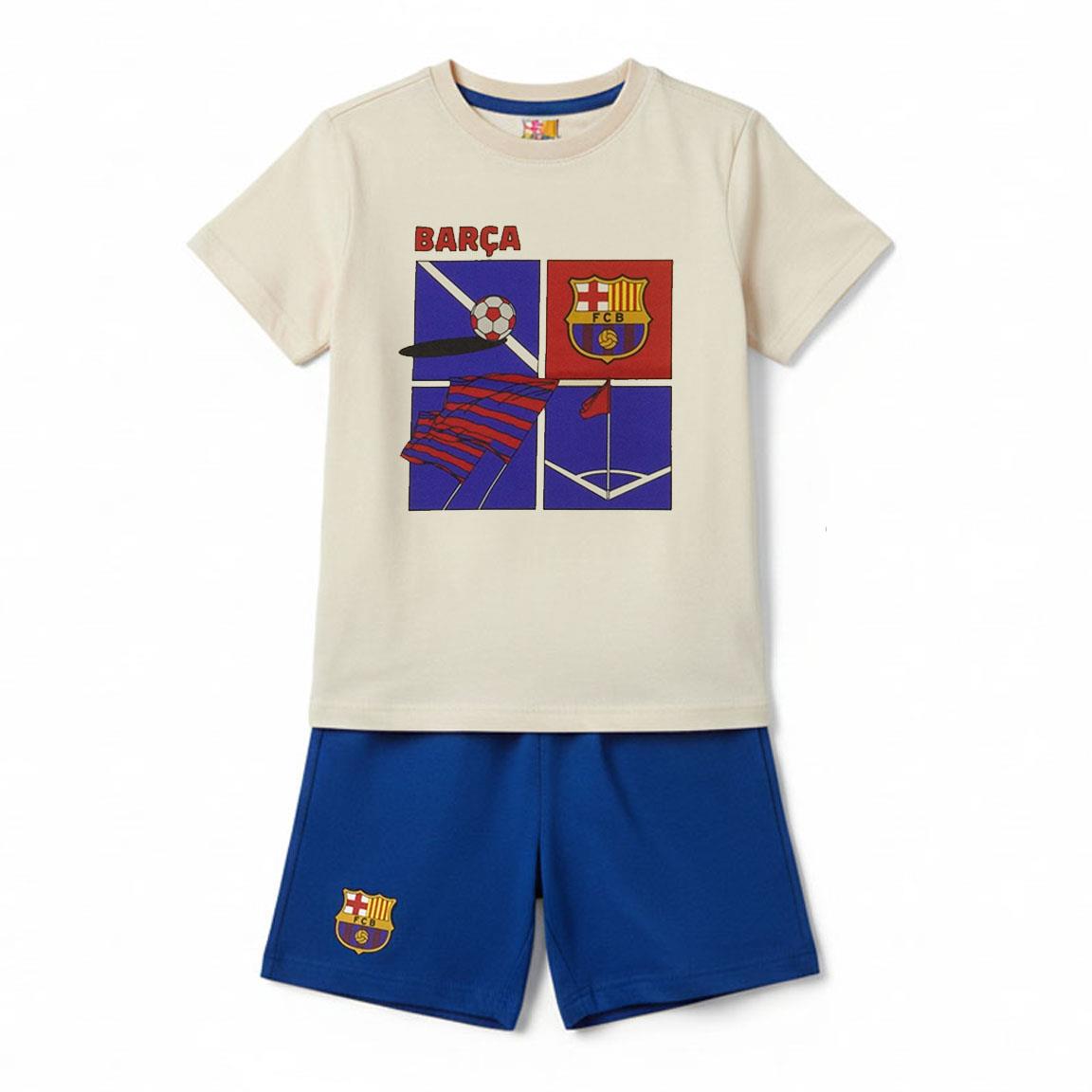 PIJAMA MANGA CORTA NIÑO ALGODON BARCELONA