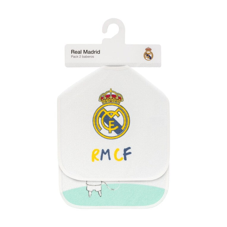 Pack 2 baberos Real Madrid bebé blanco