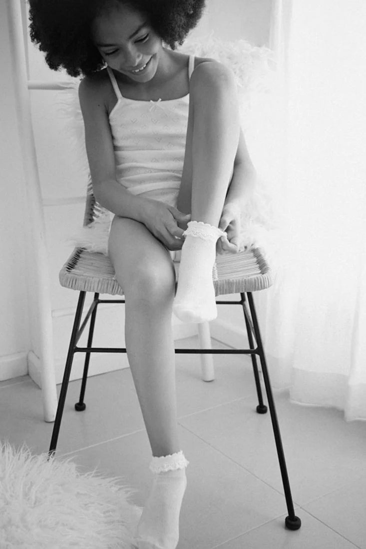 CALCETINES INFANTILES CON PUNTILLA EN EL TOBILLO