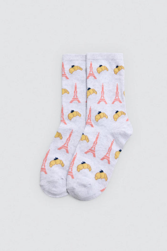 PACK-2 CALCETINES PINK PARIS CROISSANTS