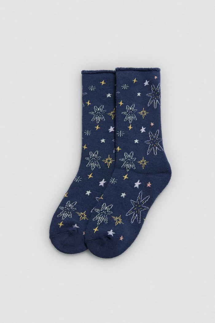 CALCETINES DE NIÑA SIN PUÑO BLUE UNICORN