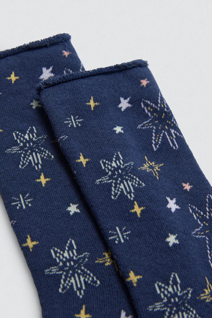 CALCETINES DE NIÑA SIN PUÑO BLUE UNICORN