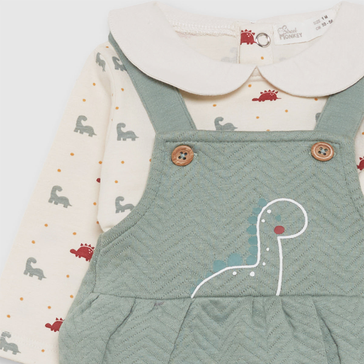 Conjunto bebé street monkey 2 piezas ranita verde dinosaurio