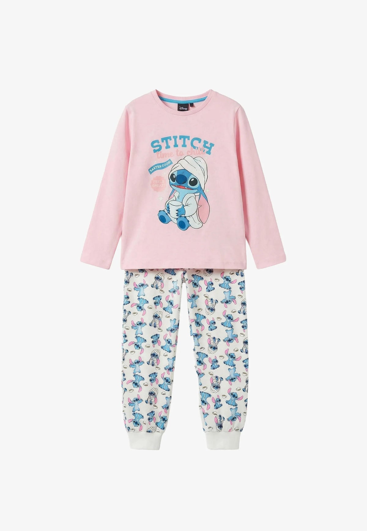 Pijama de niña Stitch time to chill rosa