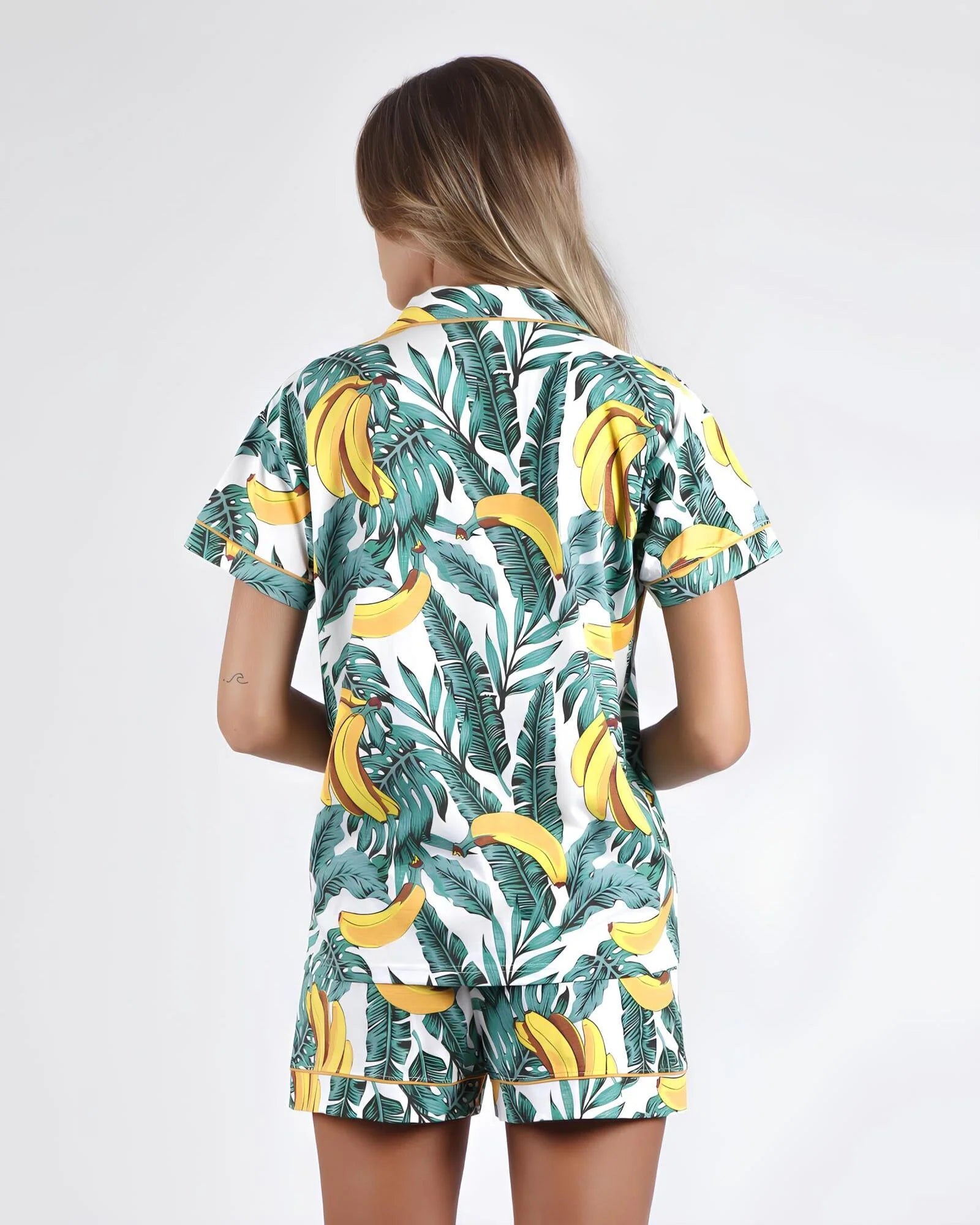 PIJAMA MANGA CORTA ESTAMPADO TROPICAL