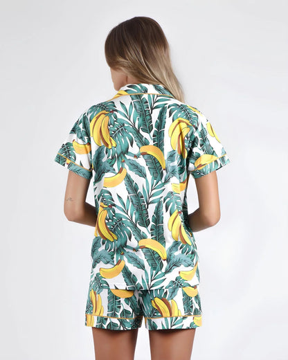 PIJAMA MANGA CORTA ESTAMPADO TROPICAL