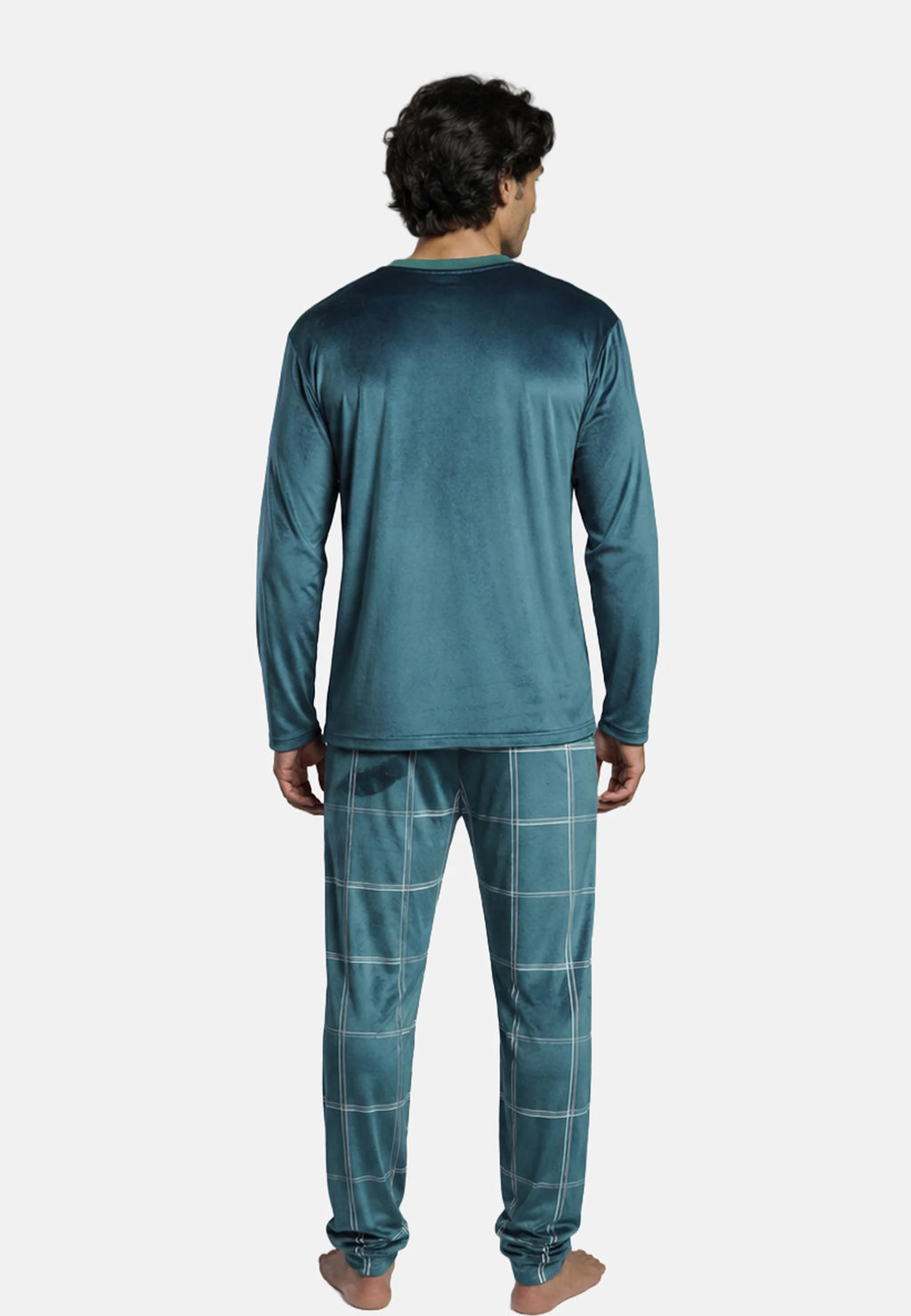 Pijama de hombre terciopelo Confident & Classy verde azulado