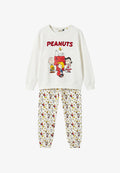 Pijama Niña Peanuts Meet Up Snoopy Crudo 100% Algodón