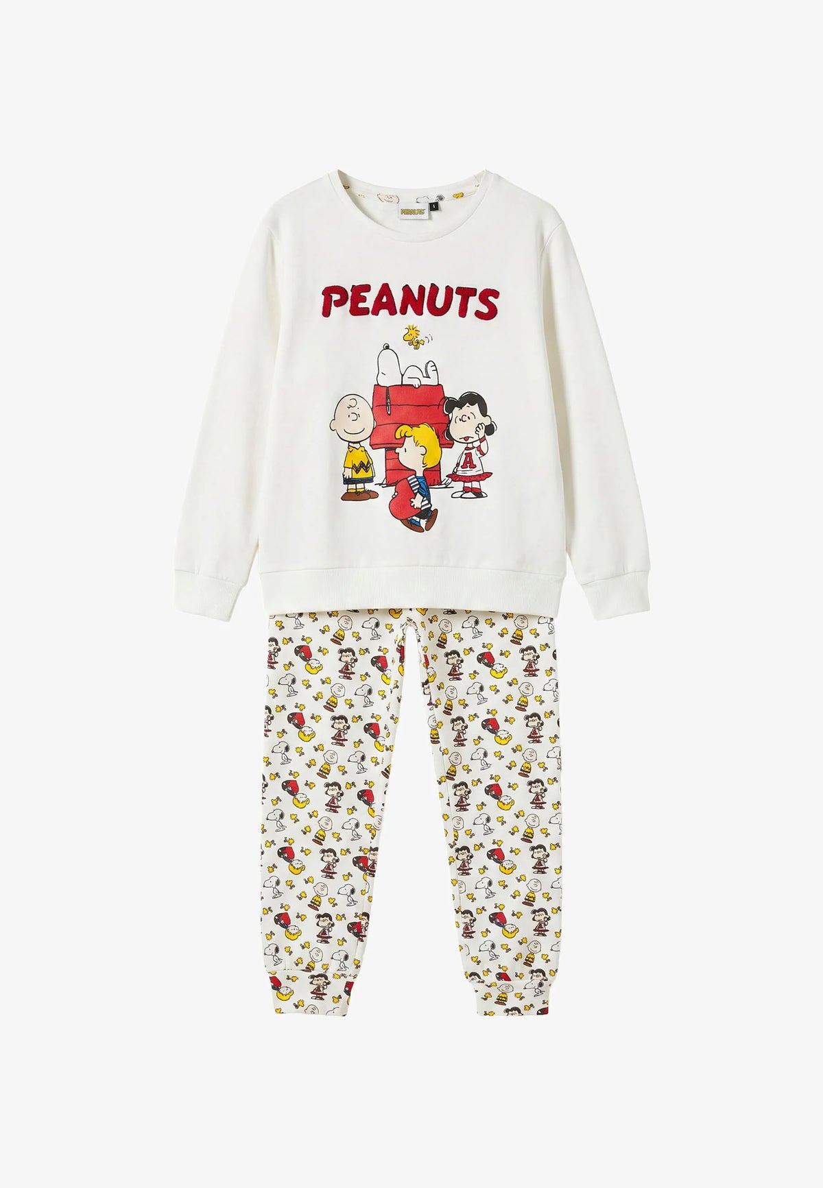 Pijama Niña Peanuts Meet Up Snoopy Crudo 100% Algodón