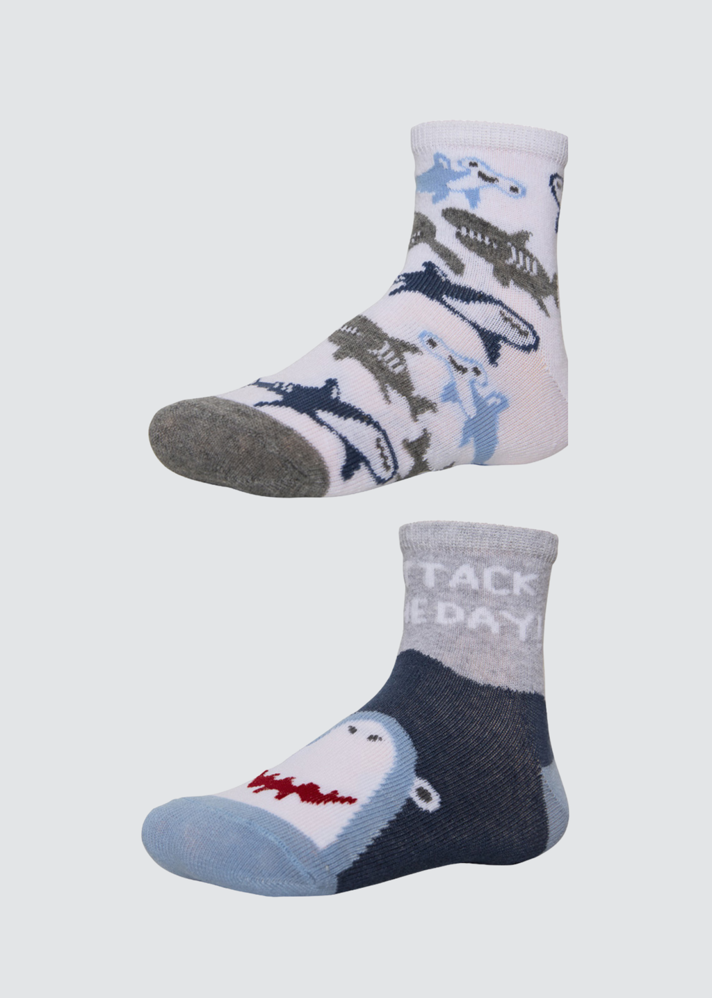 PACK-2 CALCETINES NIÑO GREY SHARK ATTACK