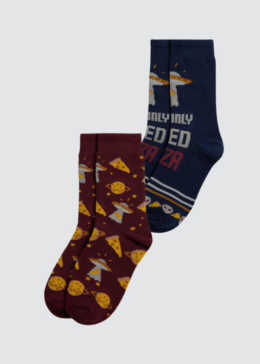 PACK-2 CALCETINES PIZZA ALIENS