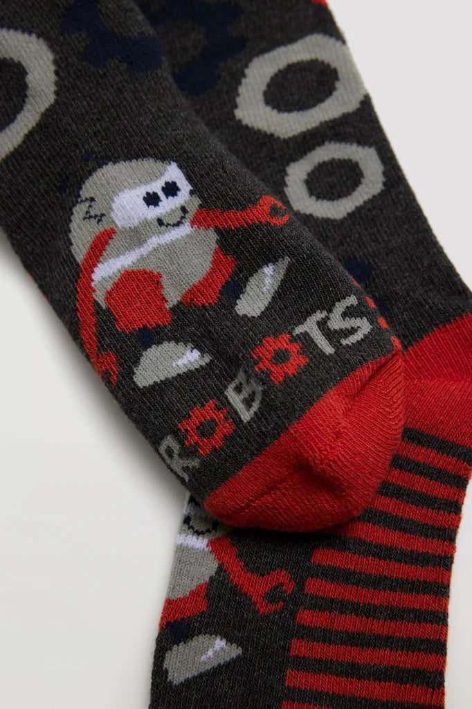 CALCETINES NIÑO GREY ROBOTS