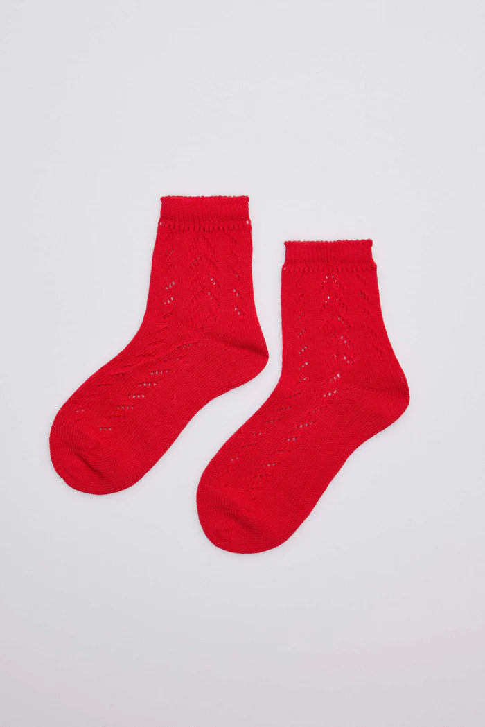 CALCETINES INFANTILES CALADOS ROJO