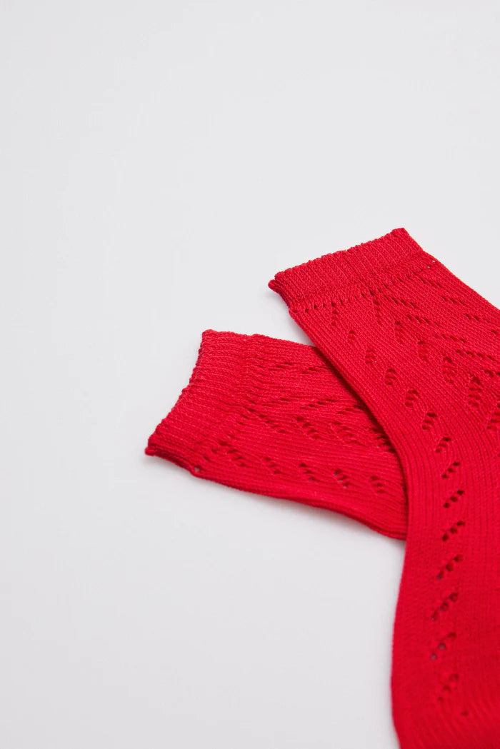 CALCETINES INFANTILES CALADOS ROJO