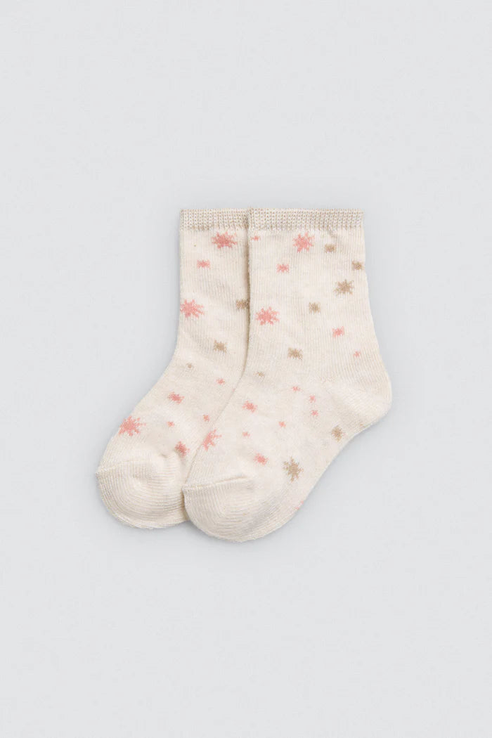 PACK-2 CALCETINES DE BEBE PUÑO ANTIPRESION PINK PLANETS