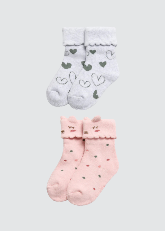 PACK-2 CALCETINES DE BEBE TERMICOS CATS GREY