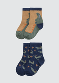PACK-2 CALCETINES DE BEBE PUÑO ANTIPRESION COCODRILO