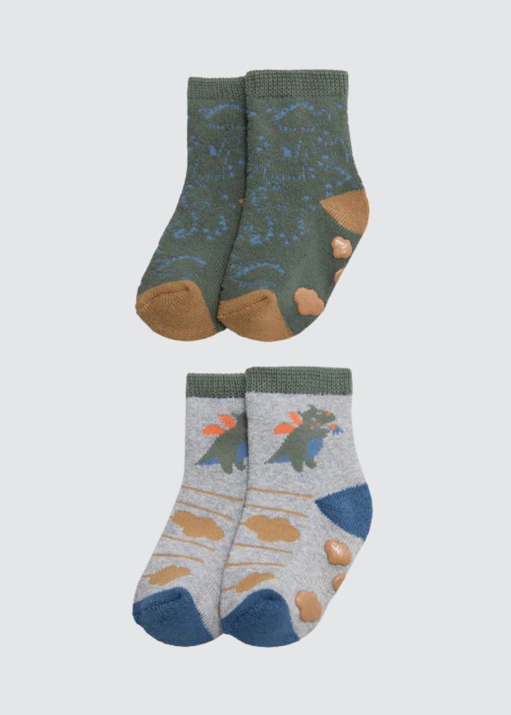 PACK-2 CALCETINES DE BEBE TERMICOS DINOSAURUS