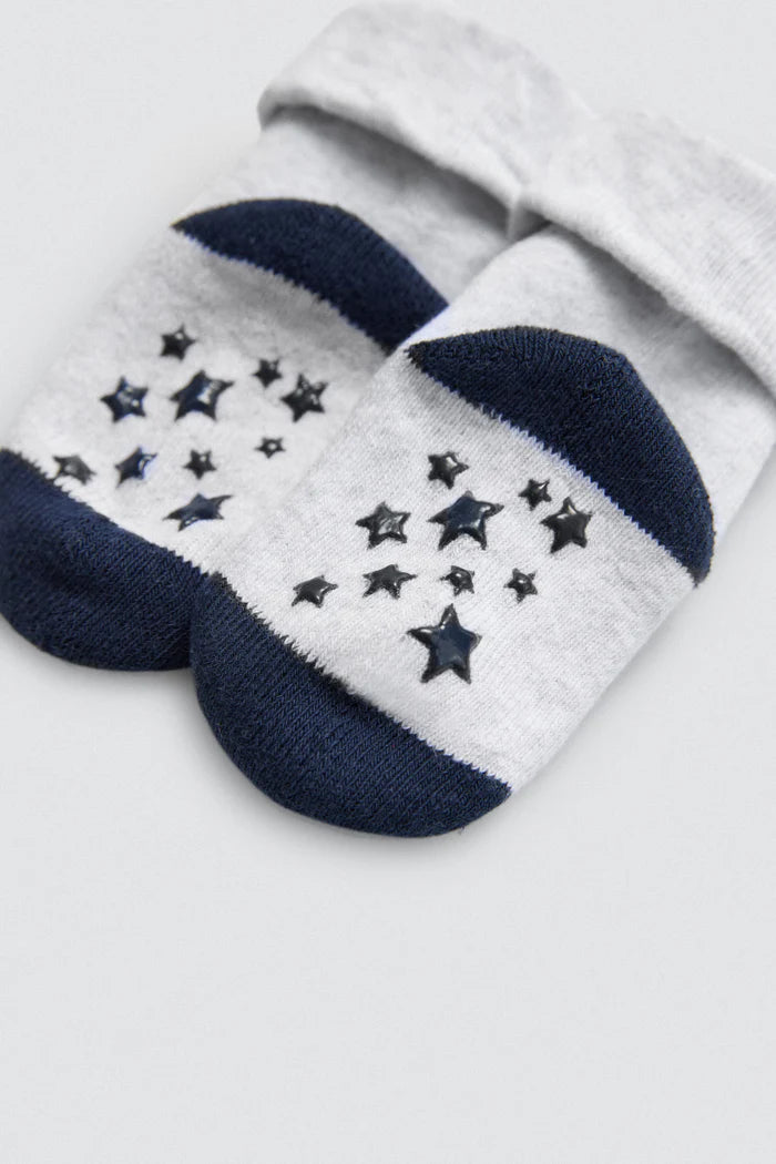 PACK-2 CALCETINES DE BEBE TERMICOS GREY PINGUINS