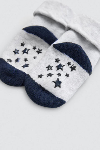 PACK-2 CALCETINES DE BEBE TERMICOS GREY PINGUINS