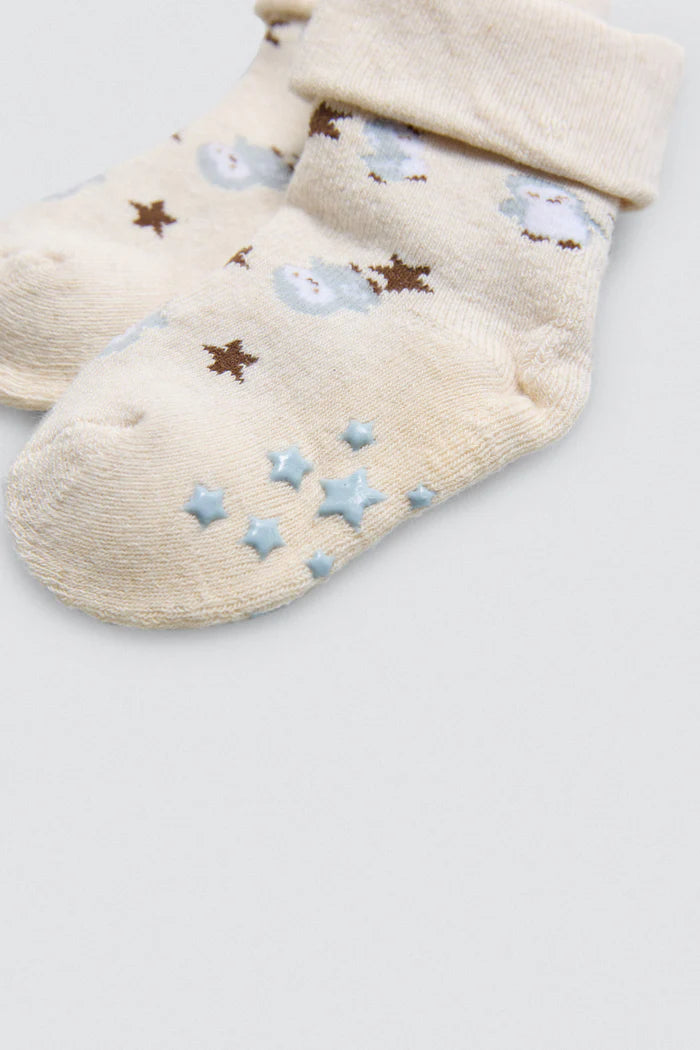 PACK-2 CALCETINES DE BEBE TERMICOS PINGUINS