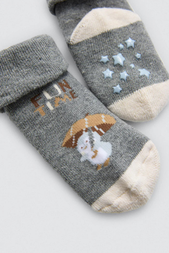 PACK-2 CALCETINES DE BEBE TERMICOS PINGUINS