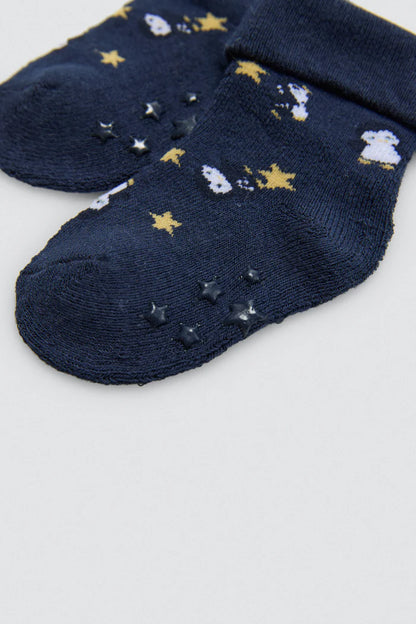 PACK-2 CALCETINES DE BEBE TERMICOS GREY PINGUINS