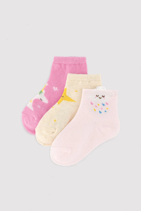 PACK-3 CALCETINES DE BEBE PINK DREAM