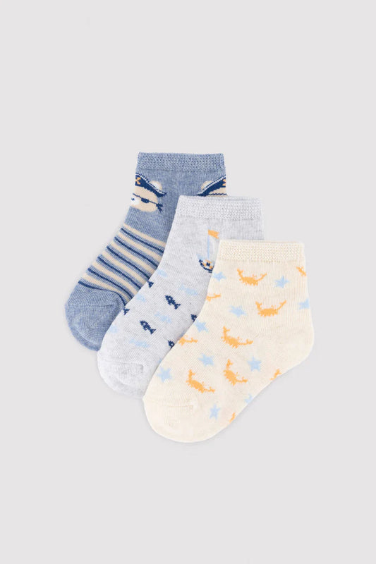 PACK-3 CALCETINES DE BEBE OCEAN VIBES