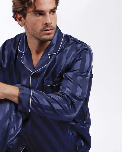 PIJAMA MANGA LARGA RASO CLASSIC SATIN STRIPES