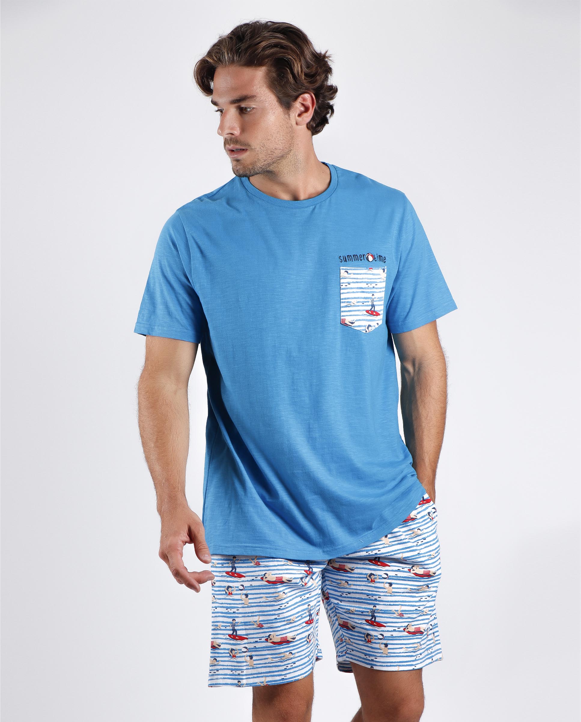 PIJAMA MANGA CORTA SUMMER TIME BLUE