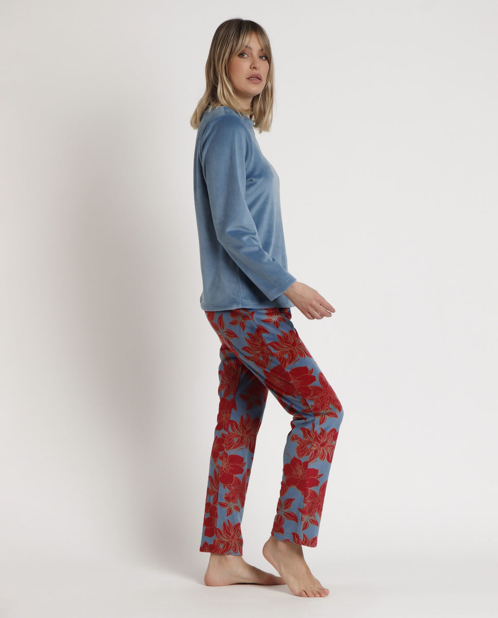 PIJAMA MANGA LARGA MUJER LUXURY VELVET
