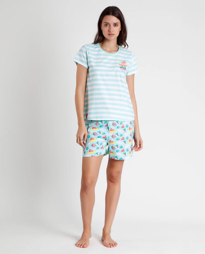 PIJAMA MANGA CORTA SANDIA A RAYAS