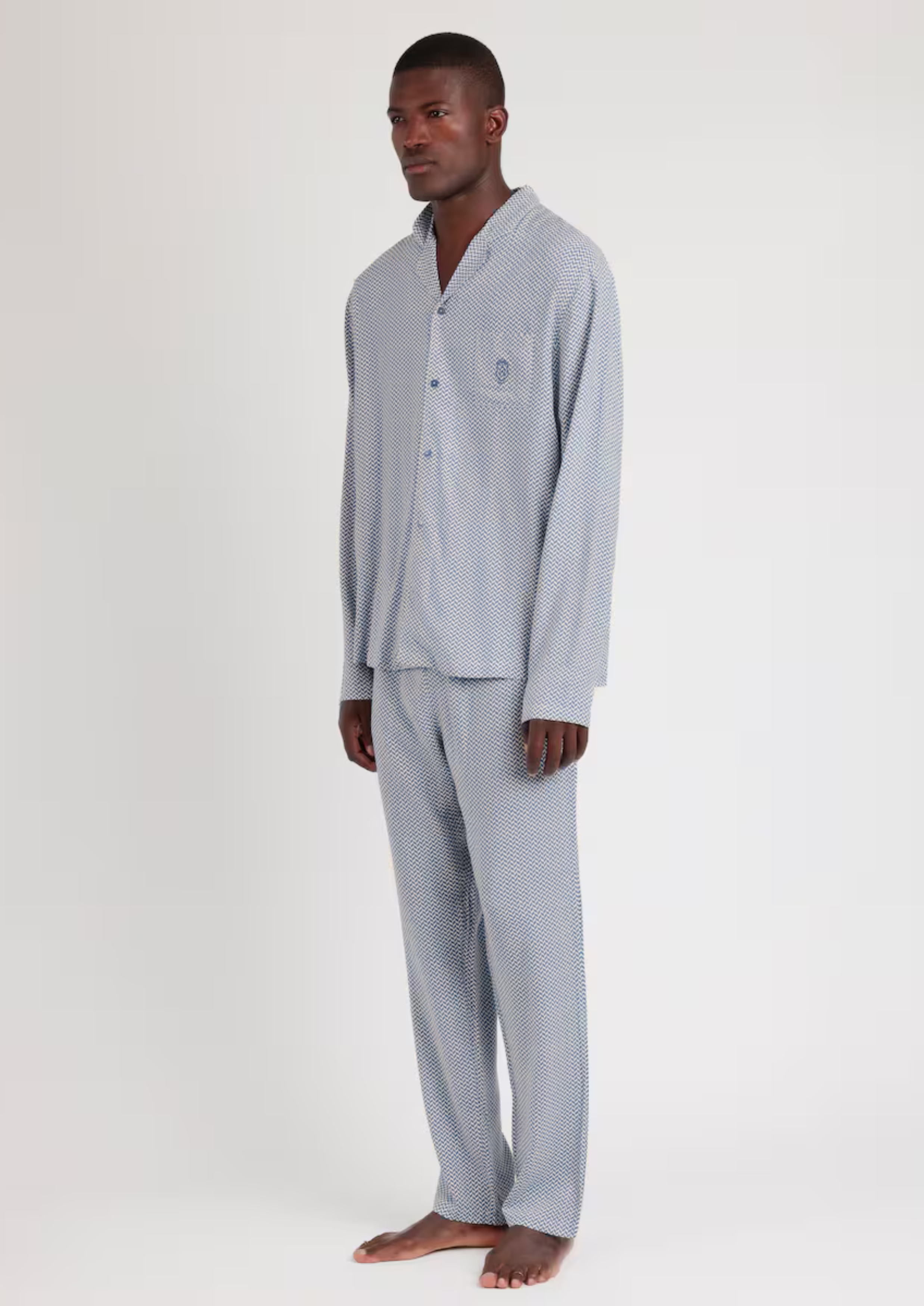 PIJAMA MANGA LARGA ABIERTO CLASSIC BLUE