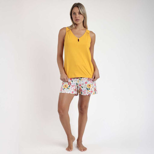 PIJAMA TIRANTES GOLD FLOWERS