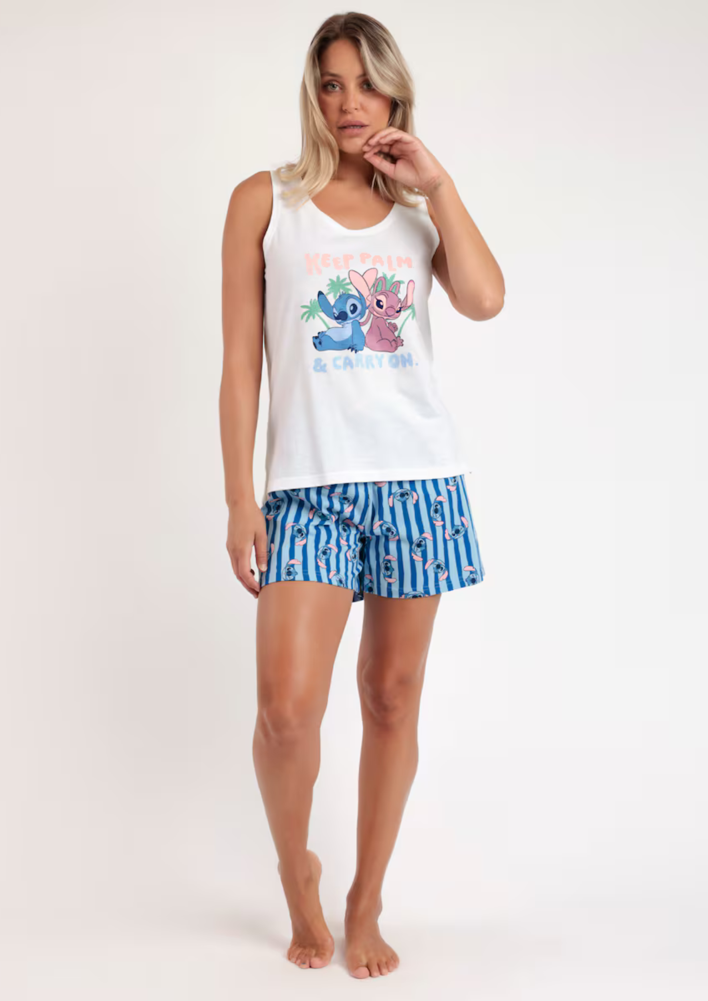 PIJAMA TIRANTES KEEP PALM & CARRY ON LILO & STITCH