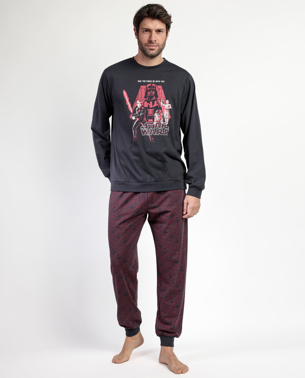 PIJAMA MANGA LARGA HOMBRE MAY THE FORCE WITH YOU