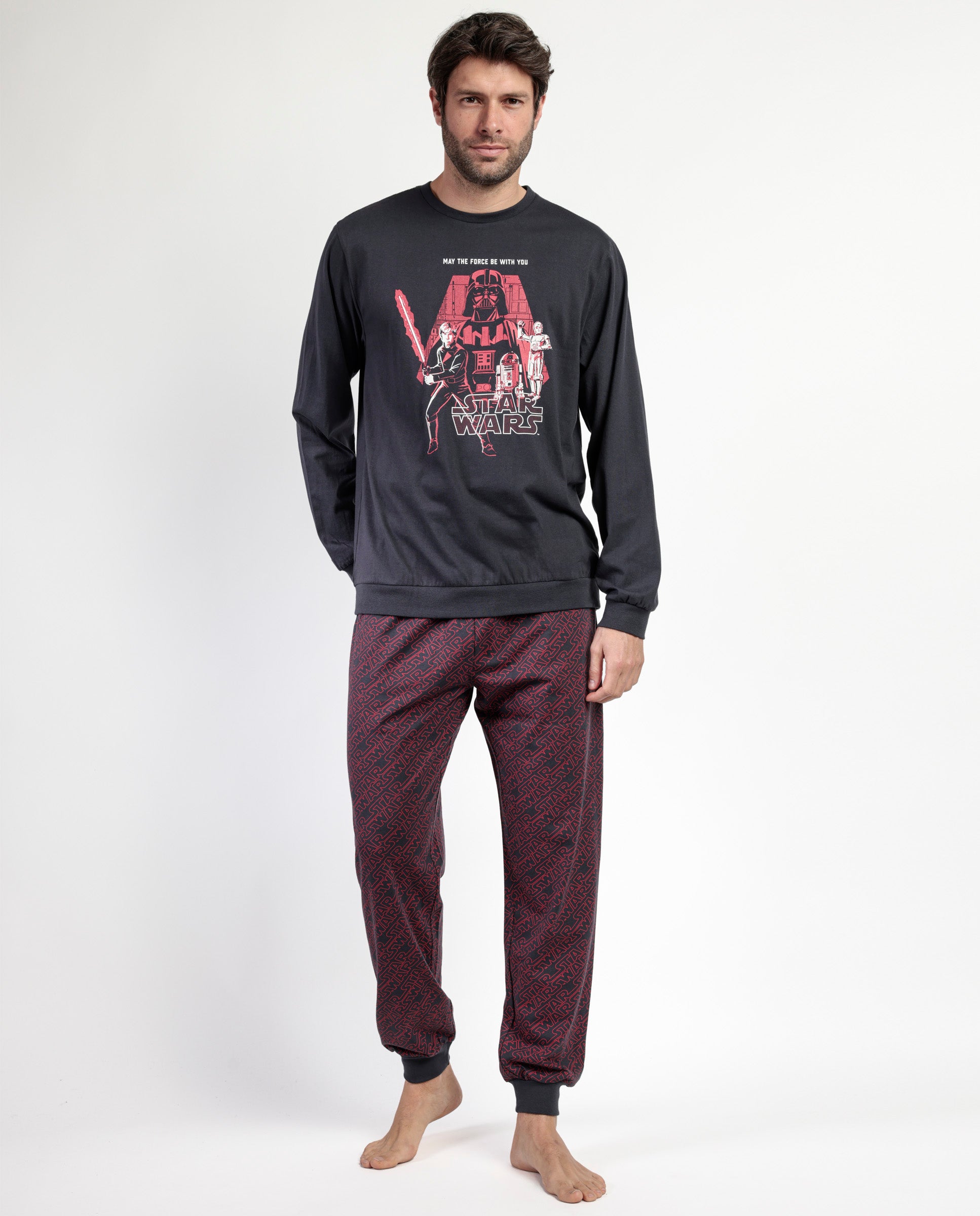 PIJAMA MANGA LARGA HOMBRE MAY THE FORCE WITH YOU