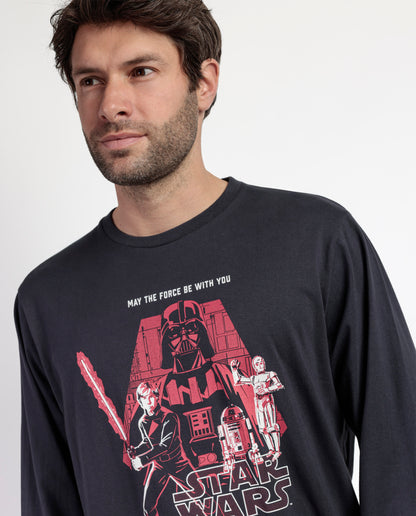 PIJAMA MANGA LARGA HOMBRE MAY THE FORCE WITH YOU