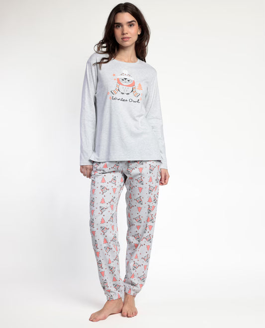 PIJAMA MANGA LARGA MUJER WINTER OWL